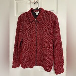 Alfred Dunner Black and Red Knit Jacket